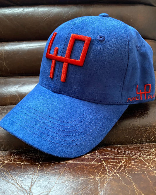 Limited Edition Blue Golf Cap in Soft Suede - fits larger head size