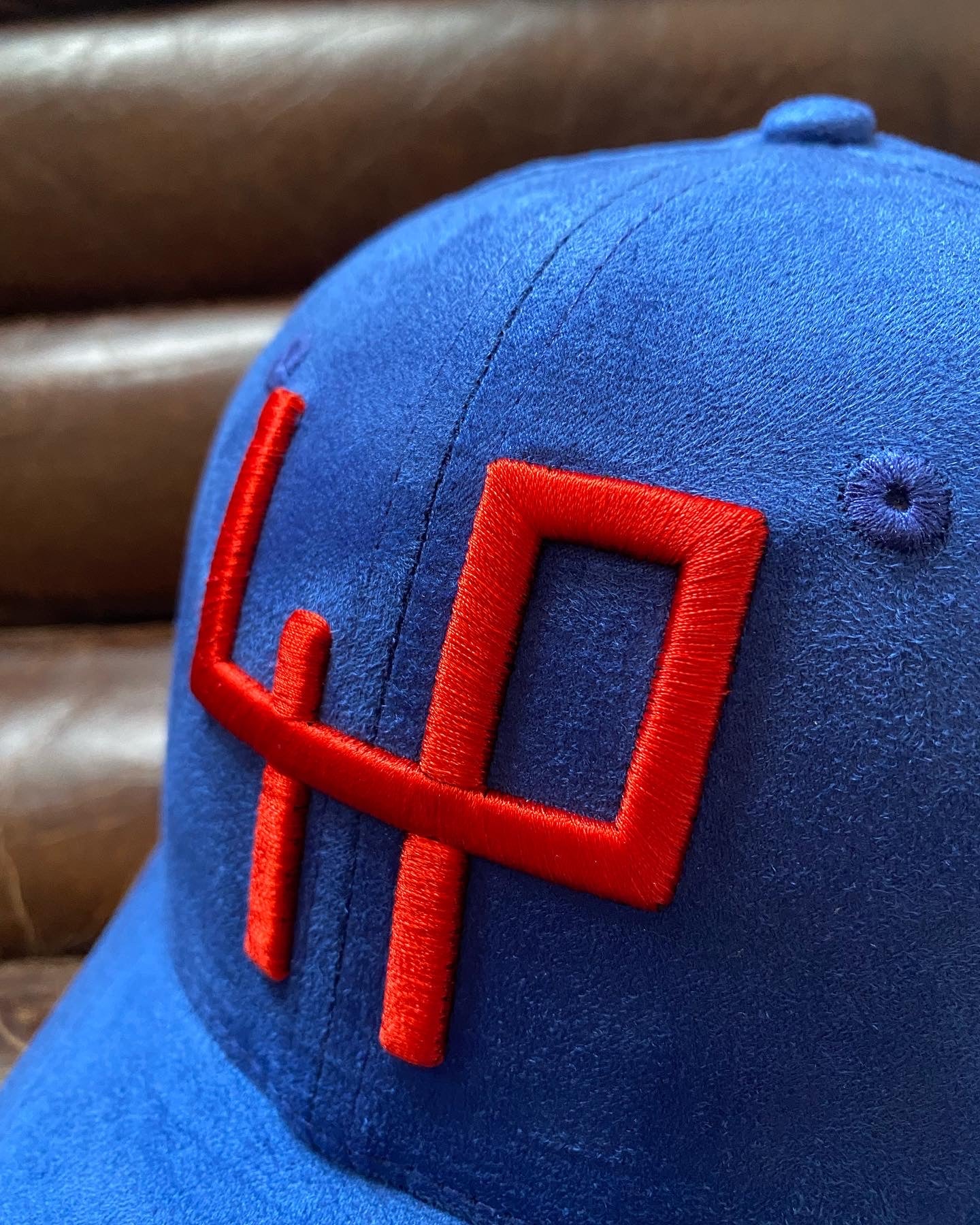 Limited Edition Blue Golf Cap in Soft Suede - fits larger head size