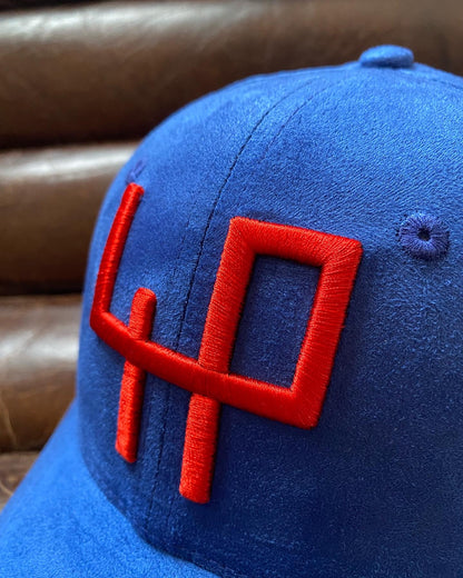 Limited Edition Blue Golf Cap in Soft Suede - fits larger head size