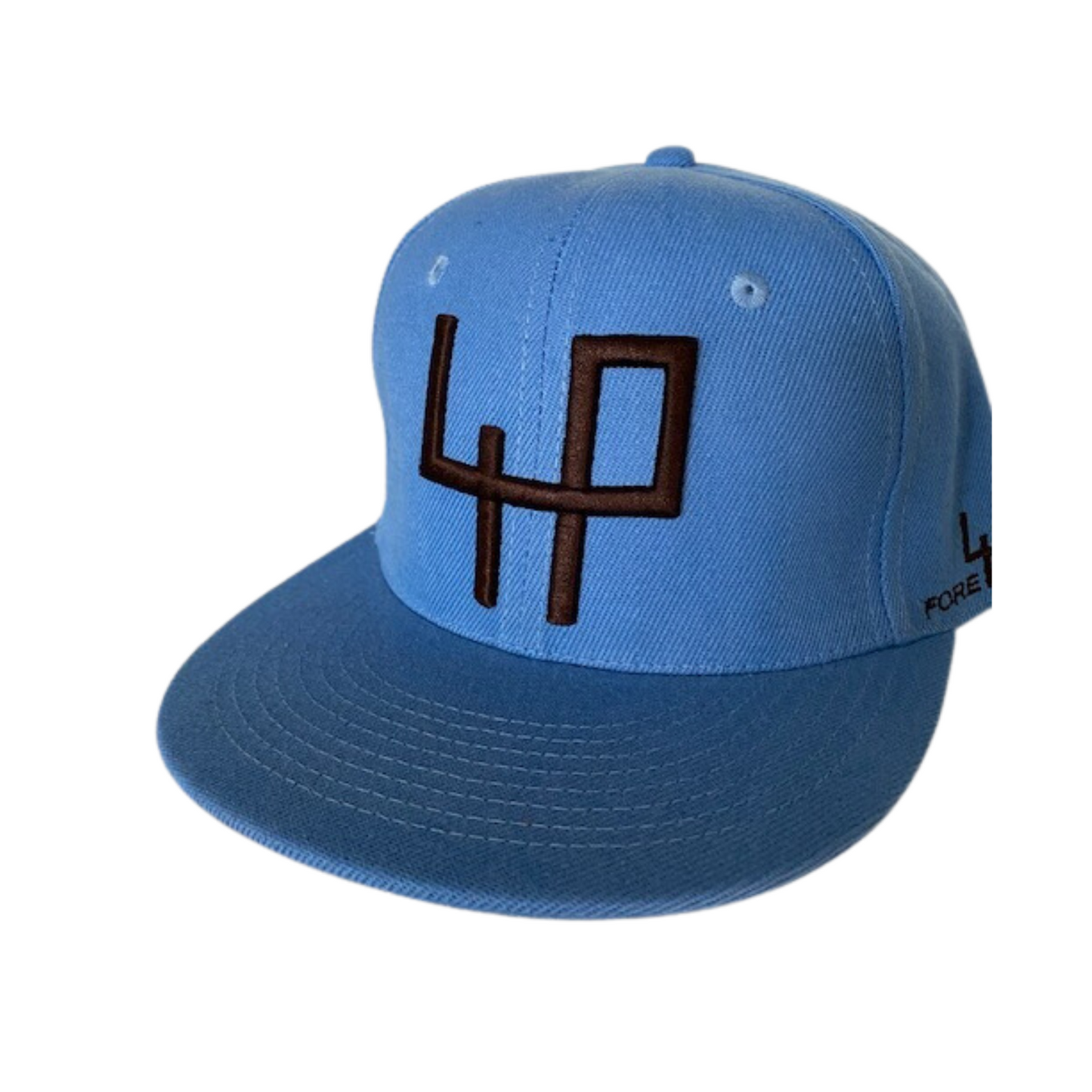 Original baseball cap style - Blue background and chocolate brown logo 