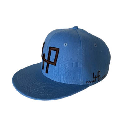 Original baseball cap style - Blue backgroud and chocolate brown logo 