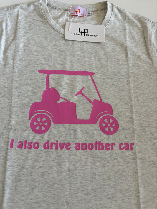 Drive Me!" Limited Edition Golf T-Shirt – 4P Collection | Grey with Pink Print