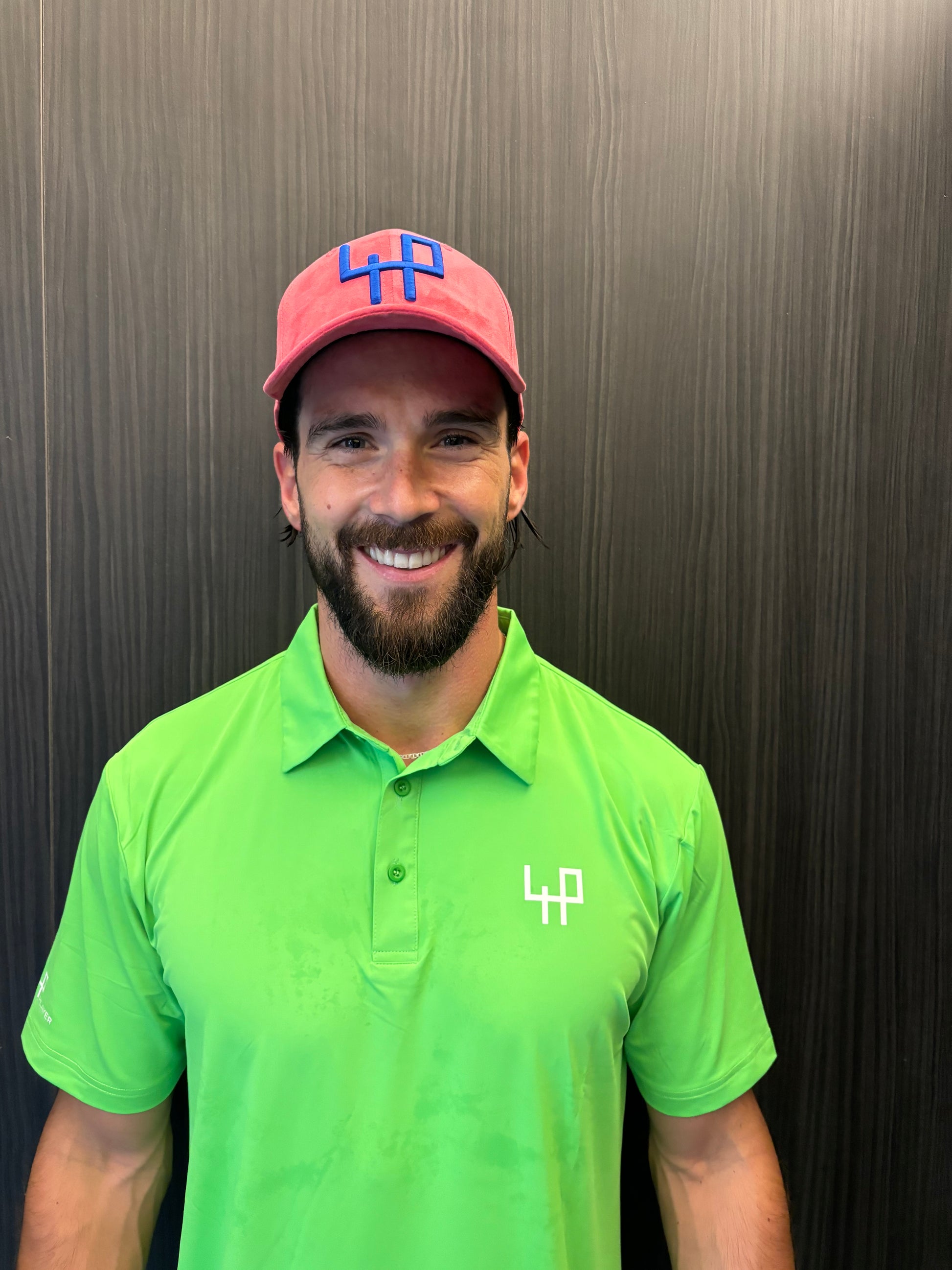 front design of Flashy Green Golf Polo Shirt showing tailored fit and performance fabric