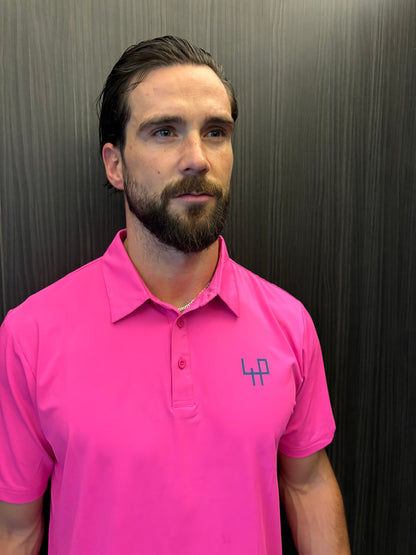 Pink Golf Polo Shirt – Limited Edition ultra-light stretch performance wear by Fore Player
