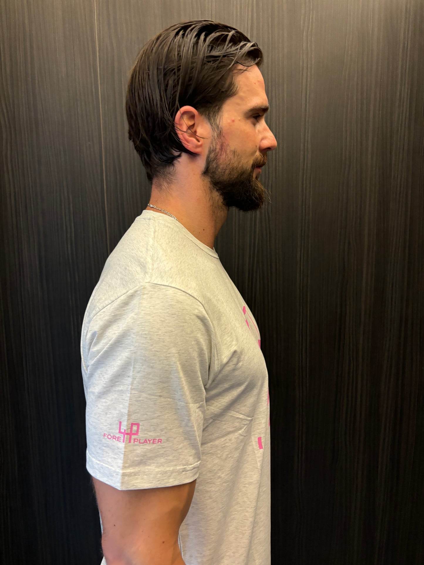 Drive Me!" Limited Edition Golf T-Shirt – 4P Collection | Grey with Pink Print