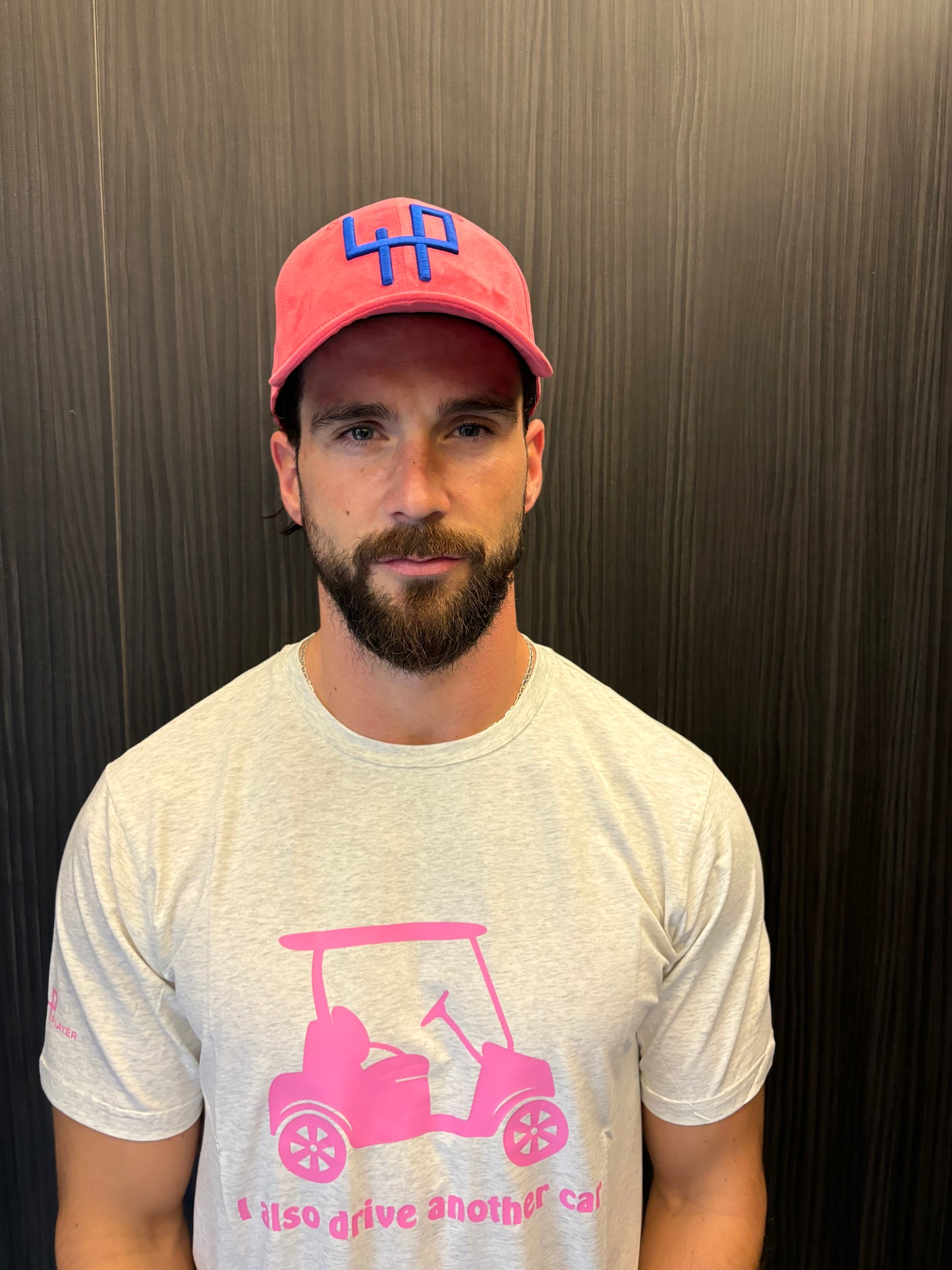 Drive Me!" Limited Edition Golf T-Shirt – 4P Collection | Grey with Pink Print