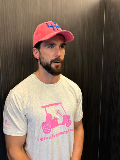 Drive Me!" Limited Edition Golf T-Shirt – 4P Collection | Grey with Pink Print