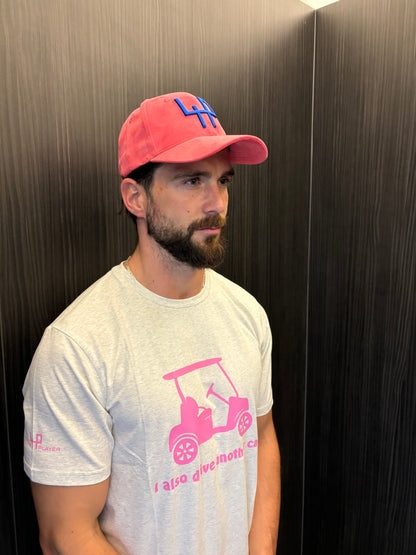 Drive Me!" Limited Edition Golf T-Shirt – 4P Collection | Grey with Pink Print