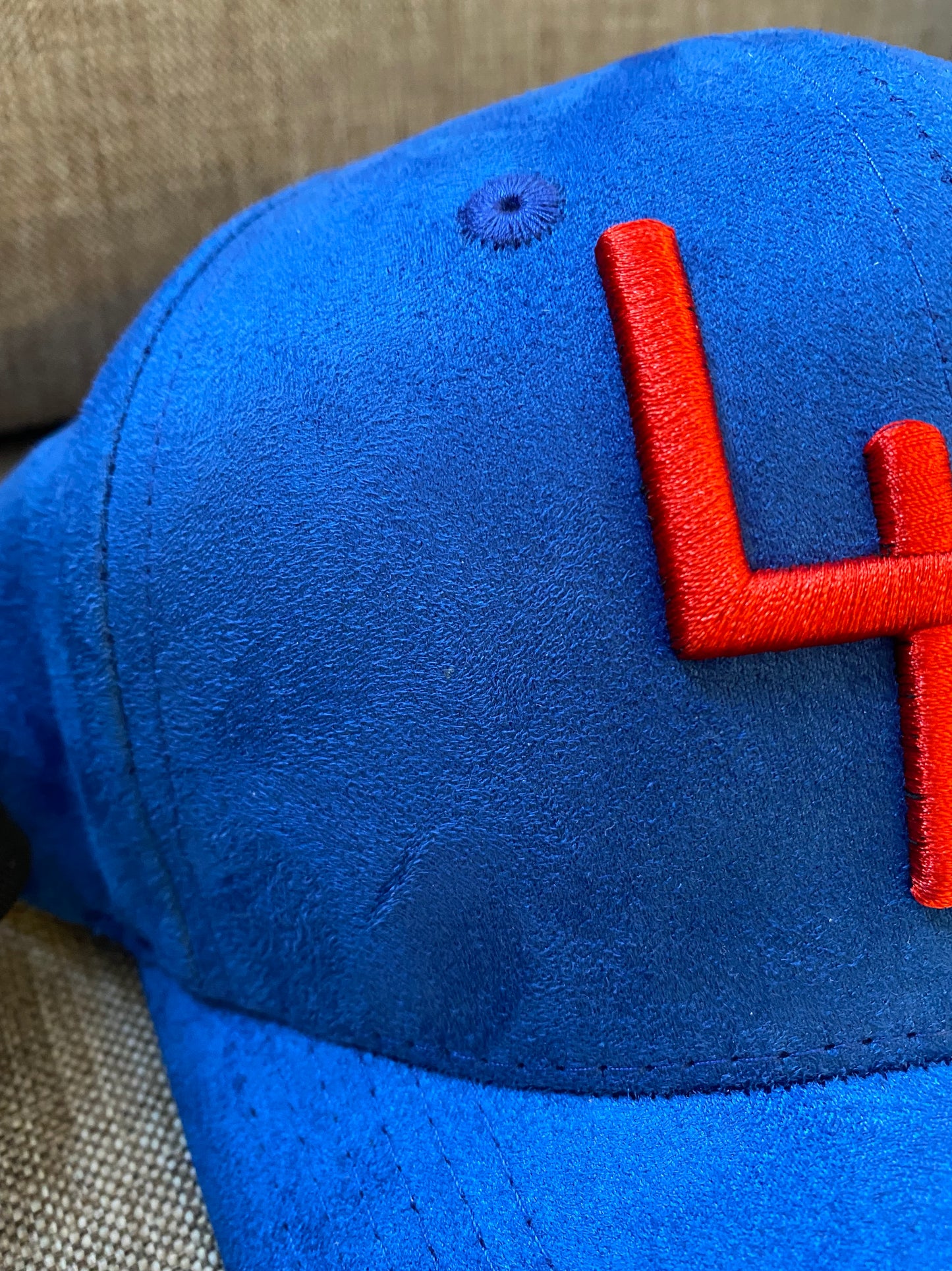 Limited Edition Blue Golf Cap in Soft Suede - fits larger head size