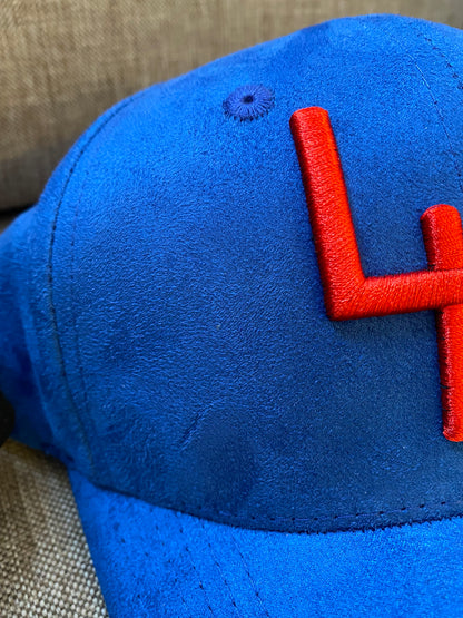 Limited Edition Blue Golf Cap in Soft Suede - fits larger head size