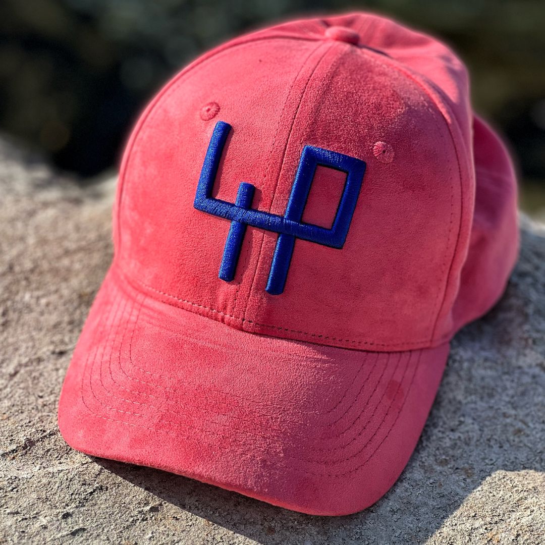 Pink suede golf cap