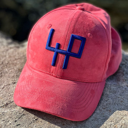 Pink suede golf cap