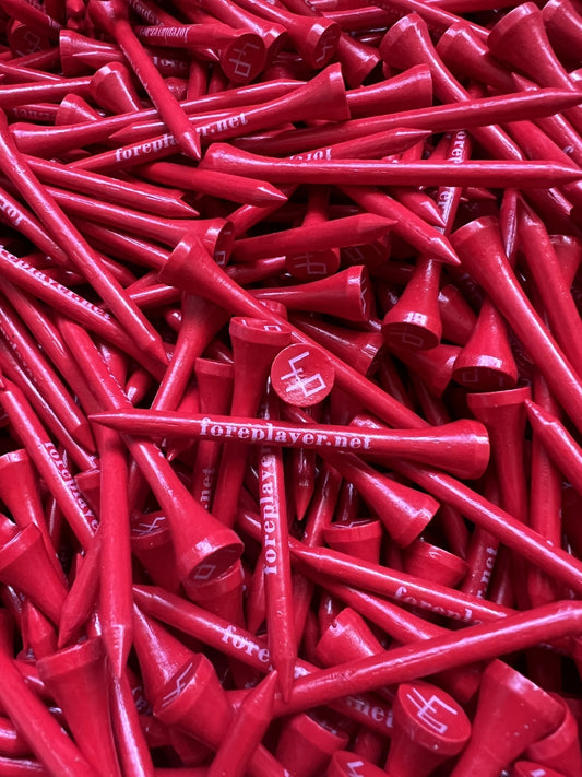 4P "Red Magic" Bamboo Golf Tees – Super Resistant (100-Pack | 70mm Length)
