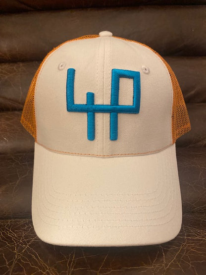 4P Summer Golf Cap White & Orange