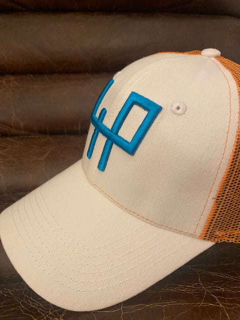4P Summer Golf Cap White & Orange