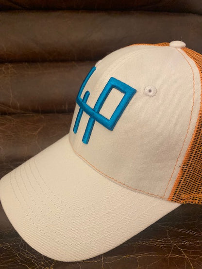 4P Summer Golf Cap White & Orange
