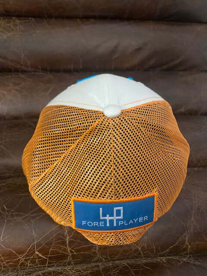 4P Summer Golf Cap White & Orange